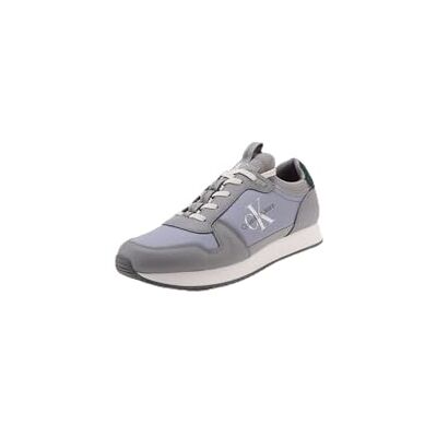 YM0YM0111801V41 Calvin Klein Jeans Męskie skarpety retro Runner MULTIFUNCT YM0YM01118 trampki, białe (formalny szary/zielony palm), 7 UK, Biała formalna szaro-zielona palma, 7 YM0YM0111801V41 Calvin Klein Jeans Męskie skarpety retro Runner MULTIFUNCT YM0YM01118 trampki, białe (formalny szary/zielony palm), 7 UK, Biała formalna szaro-zielona palma, 7