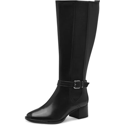 8-85503-43 Tamaris COMFORT damskie wysokie kozaki z obcasem z zamkiem błyskawicznym, eleganckie, czarny, 37 EU szeroki 8-85503-43 Tamaris COMFORT damskie wysokie kozaki z obcasem z zamkiem błyskawicznym, eleganckie, czarny, 37 EU szeroki