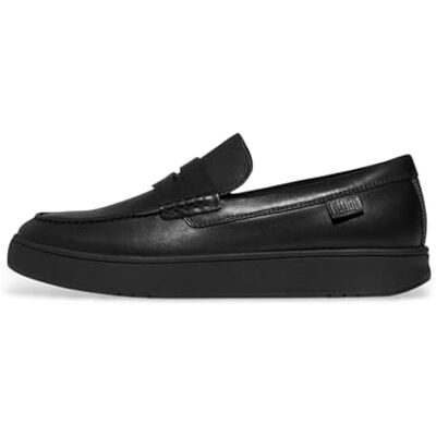 E7M-090 Fitflop Męskie mokasyny Rally Leather Penny, Cały czarny, 46 EU E7M-090 Fitflop Męskie mokasyny Rally Leather Penny, Cały czarny, 46 EU