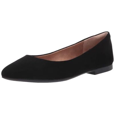 May-Blak-7 B US Amazon Essentials Damskie płaskie baleriny ze szpiczastym noskiem, czarny mikrozamsz, 37.5 EU May-Blak-7 B US Amazon Essentials Damskie płaskie baleriny ze szpiczastym noskiem, czarny mikrozamsz, 37.5 EU