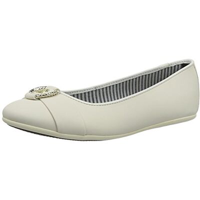 FG0FG00052_WHITE 100 Tommy Hilfiger Dziewczęce baleriny zamknięte D3285ana 16c, biały Weiß White 100-40 EU FG0FG00052_WHITE 100 Tommy Hilfiger Dziewczęce baleriny zamknięte D3285ana 16c, biały Weiß White 100-40 EU