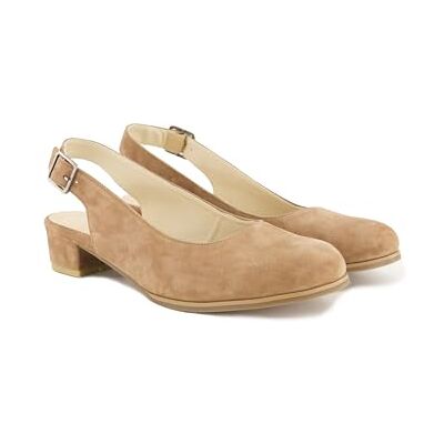 838747 Ulla Popken Damskie buty skórzane pompki, skóra welurowa, klamra ozdobna, szerokość H , kamienny szary, 38 EU szeroki 838747 Ulla Popken Damskie buty skórzane pompki, skóra welurowa, klamra ozdobna, szerokość H , kamienny szary, 38 EU szeroki
