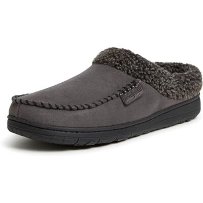 30871-10031-10031-X-Large Wide US Dearfoams męskie zamszowe chodaki z mikrofibry z haftowanymi kapciami 30871-10031-10031-X-Large Wide US Dearfoams męskie zamszowe chodaki z mikrofibry z haftowanymi kapciami