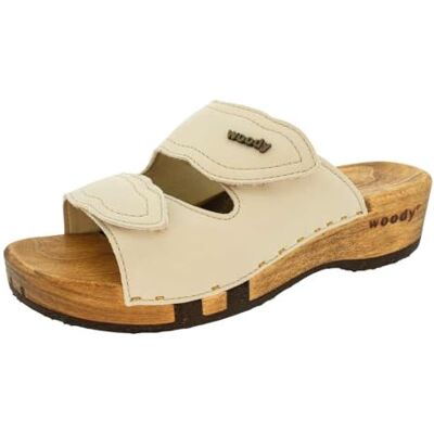 11520 Woody Damskie buty drewniane Melanie, Sandały, Kremowe, Rozmiar 42 EU 11520 Woody Damskie buty drewniane Melanie, Sandały, Kremowe, Rozmiar 42 EU