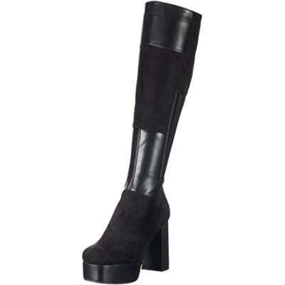 LMF 1715 - Black Pu/Suede LAMODA Obsesja platformowa Knee wysokie buty, EU 37, Black Pu, 37 EU LMF 1715 - Black Pu/Suede LAMODA Obsesja platformowa Knee wysokie buty, EU 37, Black Pu, 37 EU