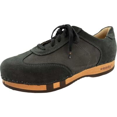 20750 Woody Męskie buty drewniane Sam, czarne szare, 40 EU, czarny szary, 40 EU 20750 Woody Męskie buty drewniane Sam, czarne szare, 40 EU, czarny szary, 40 EU