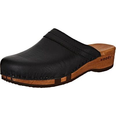 8119 Woody Damskie buty drewniane Hanni, Nero, rozmiar 38 EU, czarny, 38 EU 8119 Woody Damskie buty drewniane Hanni, Nero, rozmiar 38 EU, czarny, 38 EU