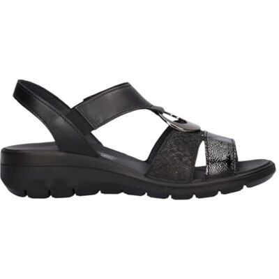 D HR 77767 Enval Soft D.Charlotte ENVAL damskie sandały na koturnie, czarne, 40 EU, kolor czarny, 40 EU D HR 77767 Enval Soft D.Charlotte ENVAL damskie sandały na koturnie, czarne, 40 EU, kolor czarny, 40 EU