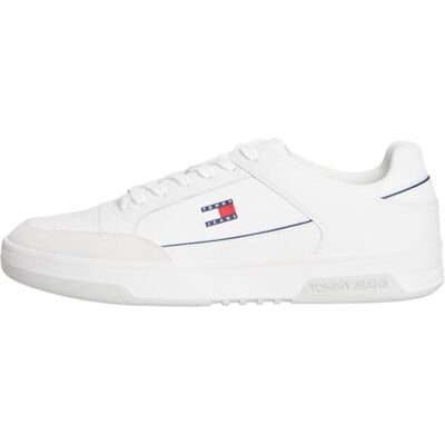 EM0EM01792 Tommy Jeans Męska TJM Cupsole Leather Low Top, biała, 10 EM0EM01792 Tommy Jeans Męska TJM Cupsole Leather Low Top, biała, 10