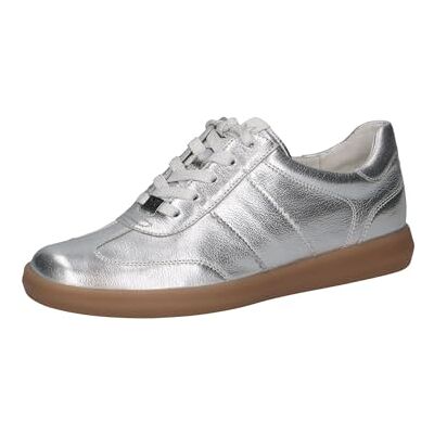 9-23705-44 CAPRICE Damskie sneakersy płaskie ze skóry rekreacyjne, Srebrny Metal, 36.5 EU 9-23705-44 CAPRICE Damskie sneakersy płaskie ze skóry rekreacyjne, Srebrny Metal, 36.5 EU
