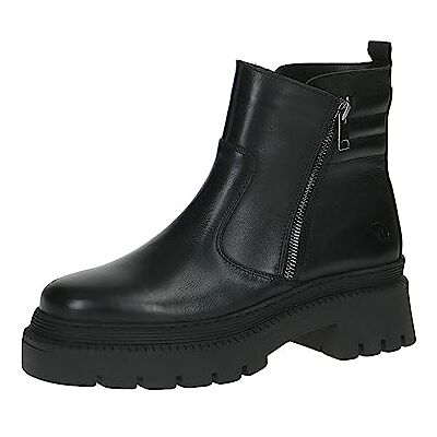 9-25431-41 CAPRICE Damskie botki bez obcasa Memotion ze skóry Plateau Szerokość G, Czarna papka, 38 EU 9-25431-41 CAPRICE Damskie botki bez obcasa Memotion ze skóry Plateau Szerokość G, Czarna papka, 38 EU