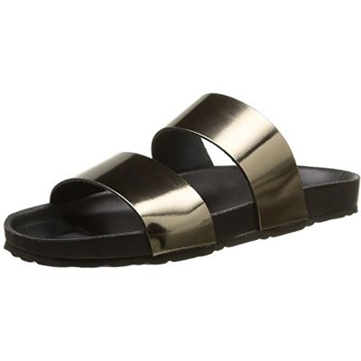 17073410_Gunmetal PIECES Damskie klapki Pstahi Leather Sandal Doub.strap Gun, szary szary gunmetal 42 EU 17073410_Gunmetal PIECES Damskie klapki Pstahi Leather Sandal Doub.strap Gun, szary szary gunmetal 42 EU