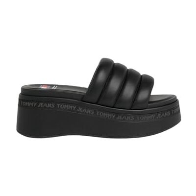 EN0EN02455 Tommy Jeans Damskie sandały na koturnie TJW, czarne, 39 EU, Czarny, 39 EU EN0EN02455 Tommy Jeans Damskie sandały na koturnie TJW, czarne, 39 EU, Czarny, 39 EU