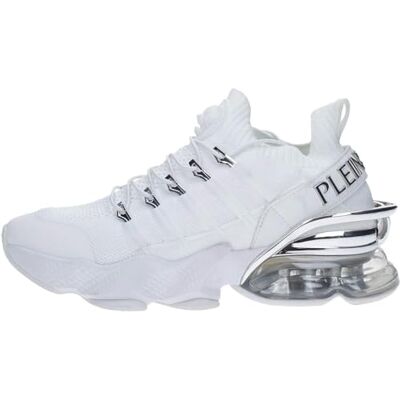 USC0518 Plein Sport Zapatillas Tiger Attack, Biały/Metálico, Talla 44, Hombre USC0518 Plein Sport Zapatillas Tiger Attack, Biały/Metálico, Talla 44, Hombre