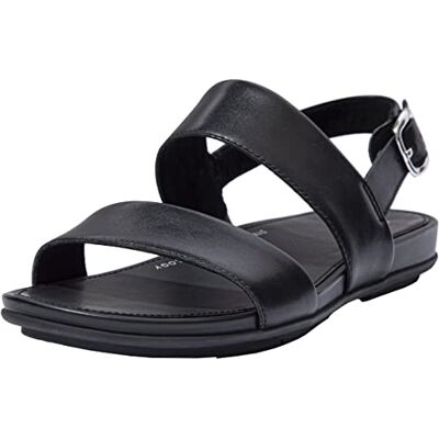 EB1-090 Fitflop Sandały damskie Graccie skórzane, Czarny, 36 EU EB1-090 Fitflop Sandały damskie Graccie skórzane, Czarny, 36 EU