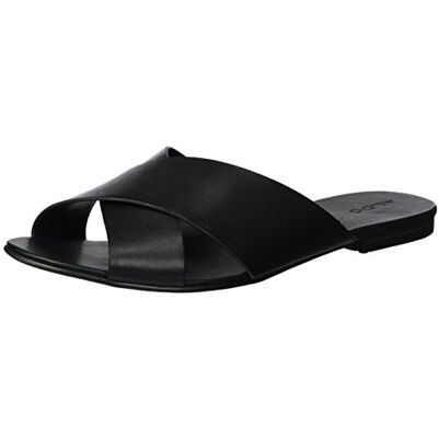 CAMMILA97_97 ALDO Cammila otwarte sandały damskie z klinowym obcasem, czarny Schwarz 97 Black Leather 38.5 EU CAMMILA97_97 ALDO Cammila otwarte sandały damskie z klinowym obcasem, czarny Schwarz 97 Black Leather 38.5 EU