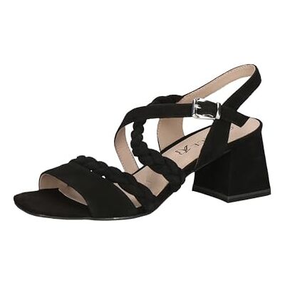 9-28301-42 CAPRICE Damskie sandały z obcasem, czarny zamsz, 38 EU 9-28301-42 CAPRICE Damskie sandały z obcasem, czarny zamsz, 38 EU