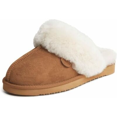75094-00243 Dearfoams Damskie kapcie Fireside Sydney Shearling Scuff, Kasztan 39 EU 75094-00243 Dearfoams Damskie kapcie Fireside Sydney Shearling Scuff, Kasztan 39 EU
