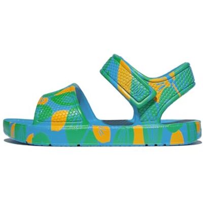 JC4-C87 Fitflop Unisex dziecięce sandały z nadrukiem liścia Erg. B/S, Plaża niebieska, 8 UK Child JC4-C87 Fitflop Unisex dziecięce sandały z nadrukiem liścia Erg. B/S, Plaża niebieska, 8 UK Child