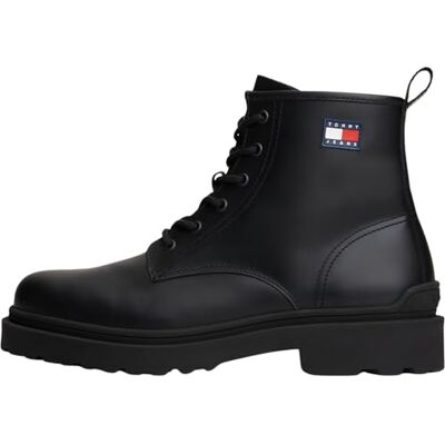 EM0EM01628 Tommy Jeans Męskie buty TJM LACE UP gumowane Mid Boots, czarne (czarny), 48 EU, Czarny, 46 EU EM0EM01628 Tommy Jeans Męskie buty TJM LACE UP gumowane Mid Boots, czarne (czarny), 48 EU, Czarny, 46 EU