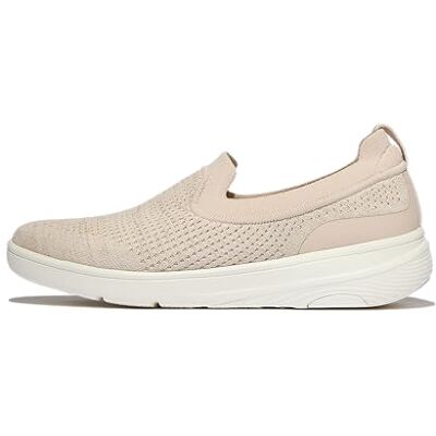 JI1-D06 Fitflop Damskie buty Super-Q Knit Slip-ONS, Stone Beige/Platino, 4 UK, Kamienny beżowy Platino, 37 EU JI1-D06 Fitflop Damskie buty Super-Q Knit Slip-ONS, Stone Beige/Platino, 4 UK, Kamienny beżowy Platino, 37 EU