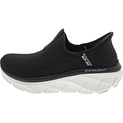 150099 Skechers D'LUX Walker 2.0 Happy Step damski, Czarna siatka różowe wykończenie, 37.5 EU 150099 Skechers D'LUX Walker 2.0 Happy Step damski, Czarna siatka różowe wykończenie, 37.5 EU