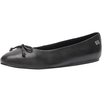 FW0FW07768 Tommy Hilfiger Damska niezbędna skórzana balerina , Czarny, 37 EU FW0FW07768 Tommy Hilfiger Damska niezbędna skórzana balerina , Czarny, 37 EU