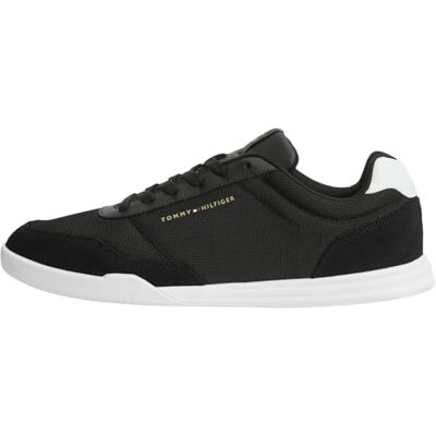 FM0FM05943 Tommy Hilfiger Mężczyźni Lo Pro Cupsole Nylon Suede Mix Low Top, Czarny, 10,5 FM0FM05943 Tommy Hilfiger Mężczyźni Lo Pro Cupsole Nylon Suede Mix Low Top, Czarny, 10,5