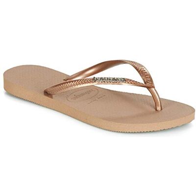 4119875 Havaianas Slim Metallic Logo Sandały Damskie, Różowe złoto, 33/34 EU 4119875 Havaianas Slim Metallic Logo Sandały Damskie, Różowe złoto, 33/34 EU