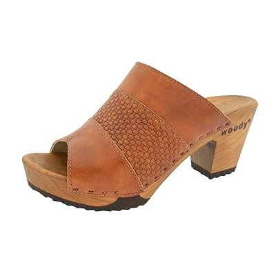 19260 Woody Damskie buty drewniane Ella, brązowy szafran, 38 EU, Saforbraun, 38 EU 19260 Woody Damskie buty drewniane Ella, brązowy szafran, 38 EU, Saforbraun, 38 EU