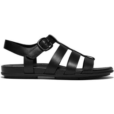 FV3-090 Fitflop Damskie sandały rybackie Gracie z gumową klamrą, czarne, 4 UK, Czarny, 4 UK Narrow FV3-090 Fitflop Damskie sandały rybackie Gracie z gumową klamrą, czarne, 4 UK, Czarny, 4 UK Narrow