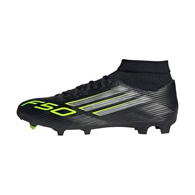 NSW02 adidas Uniseks F50 LEAGUE Mid Firm Ground/Multi Ground Football Boots, Core Black/Iron Metallic/Lucid Lemon, 46 EU NSW02 adidas Uniseks F50 LEAGUE Mid Firm Ground/Multi Ground Football Boots, Core Black/Iron Metallic/Lucid Lemon, 46 EU