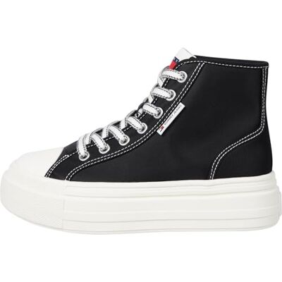 EN0EN02704BDS41 Tommy Jeans Damskie TJW Foxing Flatform Sneaker HIGH EN0EN02704, czarne, 7 UK, Czarny, 41 EU EN0EN02704BDS41 Tommy Jeans Damskie TJW Foxing Flatform Sneaker HIGH EN0EN02704, czarne, 7 UK, Czarny, 41 EU