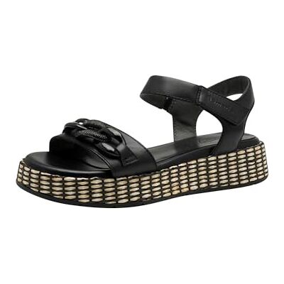 8-88729-44 Tamaris Comfort damskie sandały płaskie ze skóry na platformie, czarny, 40 EU 8-88729-44 Tamaris Comfort damskie sandały płaskie ze skóry na platformie, czarny, 40 EU