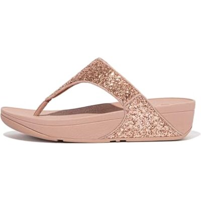X03-323 Fitflop Damskie stringi Lulu Glitter Toe-Stringi, Różowe złoto, 38.5 EU X03-323 Fitflop Damskie stringi Lulu Glitter Toe-Stringi, Różowe złoto, 38.5 EU