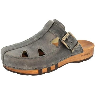 10020 Woody Męskie buty drewniane Freddy, szare, 48 EU, szary, 48 EU 10020 Woody Męskie buty drewniane Freddy, szare, 48 EU, szary, 48 EU