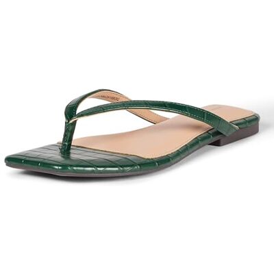 AEWM31199_Green Faux Crocodile Amazon Essentials Sandały damskie Aewm31199 stringi, Zielony sztuczny krokodyl, 38.5 EU AEWM31199_Green Faux Crocodile Amazon Essentials Sandały damskie Aewm31199 stringi, Zielony sztuczny krokodyl, 38.5 EU
