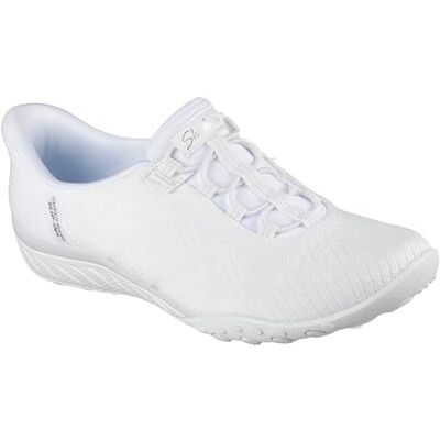 100762-WHT Skechers Damskie Breathe Easy Knitty Waves Hands Free Slip-in, biały, 35 EU 100762-WHT Skechers Damskie Breathe Easy Knitty Waves Hands Free Slip-in, biały, 35 EU