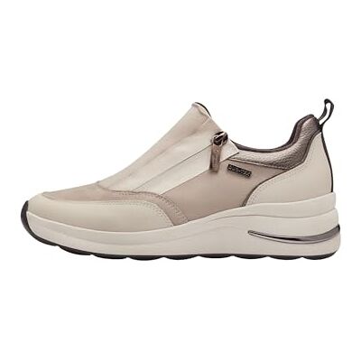 8-83713-43 Tamaris Comfort damskie sneakersy płaskie ze sznurowadłami z zamkiem błyskawicznym, beżowy, 40 EU szeroki 8-83713-43 Tamaris Comfort damskie sneakersy płaskie ze sznurowadłami z zamkiem błyskawicznym, beżowy, 40 EU szeroki