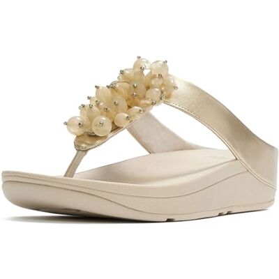 A2D-675 Fitflop Damskie sandały FINO Bead-Cluster Toe-Post, Platino, 6,5 UK, Platino, 40 EU A2D-675 Fitflop Damskie sandały FINO Bead-Cluster Toe-Post, Platino, 6,5 UK, Platino, 40 EU