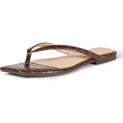 AEWM31199_Brown Faux Crocodile Amazon Essentials Sandały damskie Aewm31199 stringi, Brązowy sztuczny krokodyl, 40.5 EU AEWM31199_Brown Faux Crocodile Amazon Essentials Sandały damskie Aewm31199 stringi, Brązowy sztuczny krokodyl, 40.5 EU