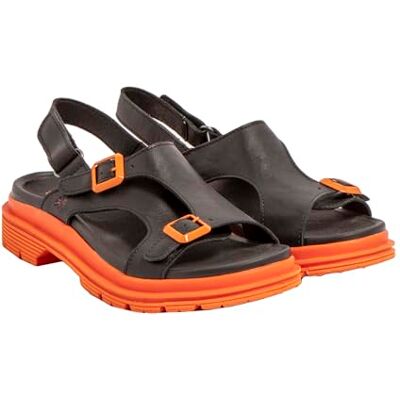 1551 ART Birmingham, Sandały Kobieta, Nappa Black Orange, 36 EU 1551 ART Birmingham, Sandały Kobieta, Nappa Black Orange, 36 EU
