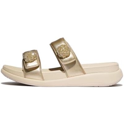 IW5-675 Fitflop Damskie sandały F-Mode Go Beadie Button ADJ. Flatform 2-bar Slides Slides, platyna, 40 EU IW5-675 Fitflop Damskie sandały F-Mode Go Beadie Button ADJ. Flatform 2-bar Slides Slides, platyna, 40 EU