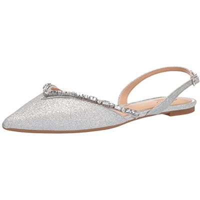JW4006 Jewel Badgley Mischka Damski balet Camden płaski, Srebrny brokat 39 EU JW4006 Jewel Badgley Mischka Damski balet Camden płaski, Srebrny brokat 39 EU