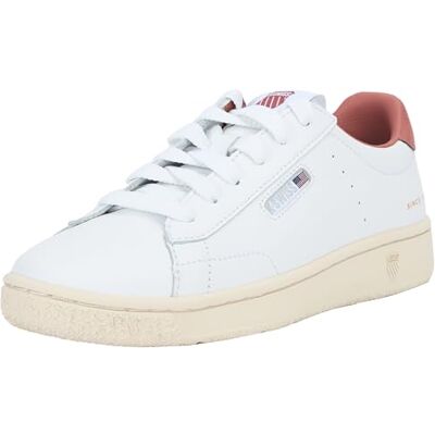 98911 K-Swiss Sneakersy damskie Slamm Klub CC, Biały/zwiędła róża/vintage, 37.5 EU 98911 K-Swiss Sneakersy damskie Slamm Klub CC, Biały/zwiędła róża/vintage, 37.5 EU