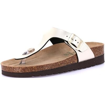 CB2430-11-HOLA-CHAMPAGNE GRÜNLAND il benessere è naturale Hola kapcie damskie, szampan, 36 EU CB2430-11-HOLA-CHAMPAGNE GRÜNLAND il benessere è naturale Hola kapcie damskie, szampan, 36 EU