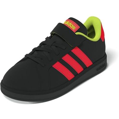 NRW62 adidas Uniseks dzieci GRAND COURT 00s SHOES CHILDREN, core black/lucid red/lucid lemon, 30 EU NRW62 adidas Uniseks dzieci GRAND COURT 00s SHOES CHILDREN, core black/lucid red/lucid lemon, 30 EU