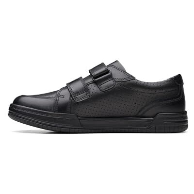 261679807 Clarks Chłopięce Fawn Strap O Sneaker, czarna skóra, 32.5 EU 261679807 Clarks Chłopięce Fawn Strap O Sneaker, czarna skóra, 32.5 EU