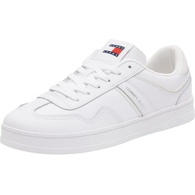EN0EN02794 TOMMY JEANS Damska koszulka ze skóry Greenwich Low Top, biała (biała), 38 EU, biały, 39 EU EN0EN02794 TOMMY JEANS Damska koszulka ze skóry Greenwich Low Top, biała (biała), 38 EU, biały, 39 EU