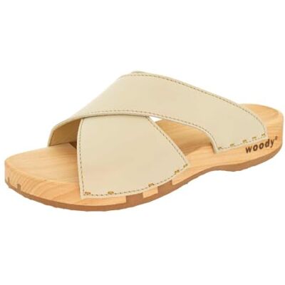 23220 Woody Mila damskie buty drewniane, kremowy, 42 EU 23220 Woody Mila damskie buty drewniane, kremowy, 42 EU